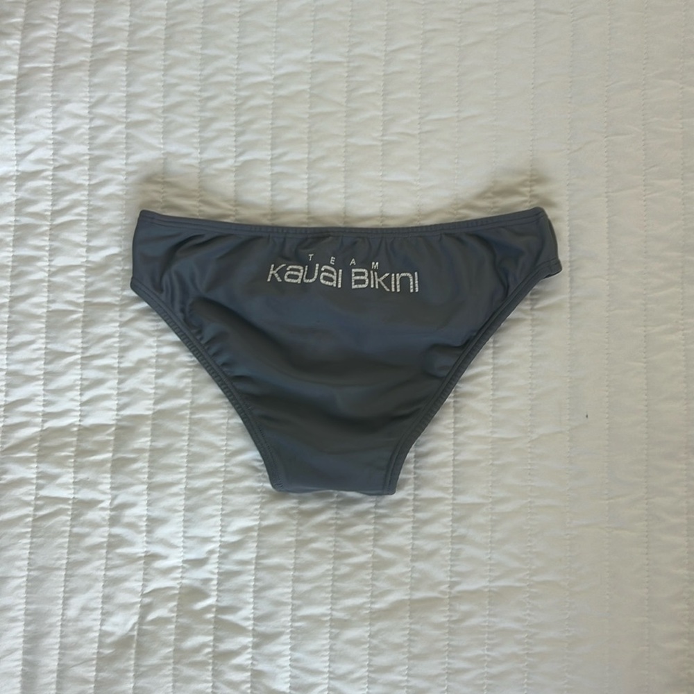 Kauai Bikini Flat Gray Mid Coverage Cut Bottoms